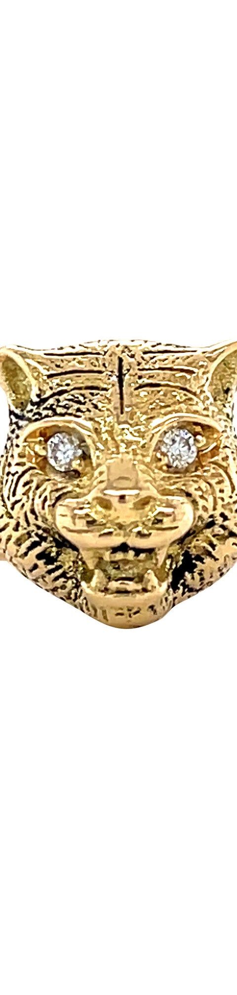 Vintage Gucci 18K Gold Panther Ring